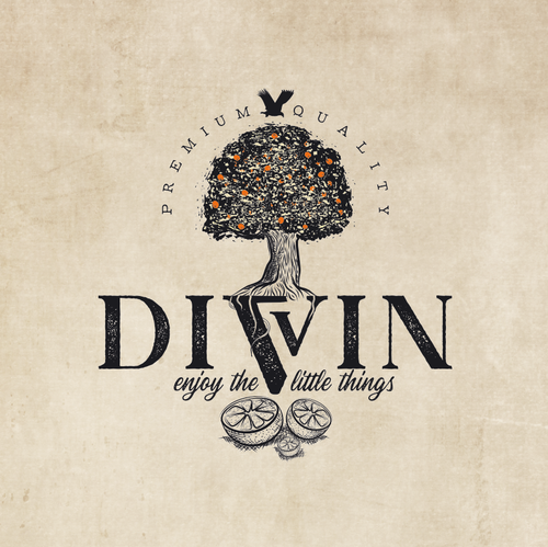 Oak tree logo with the title 'Vintage tree logo design'