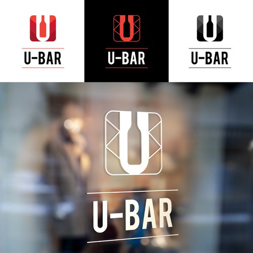 U design with the title 'Bar ordering app logo'