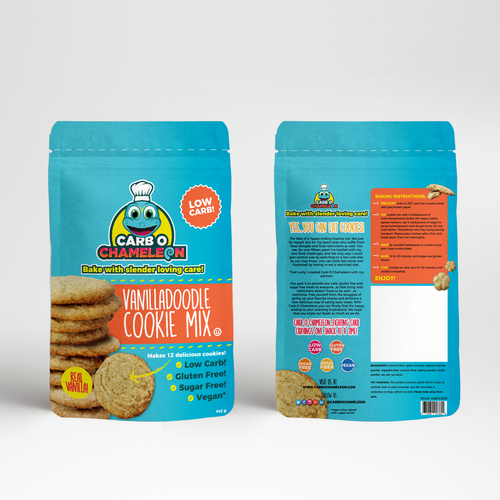 Cookie packaging with the title 'Fun concept for cookie mix'