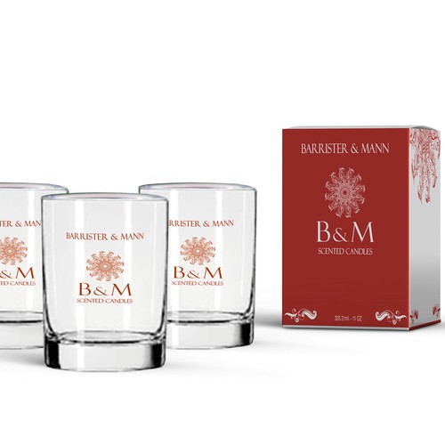 Candle packaging with the title 'Create An Elegant Packaging Design for a New Line of Scented Candles'