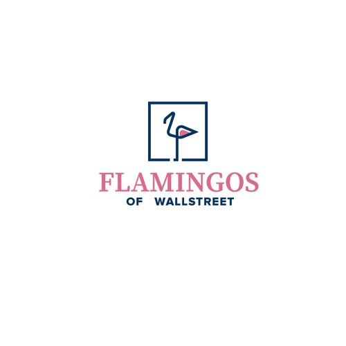 Flamingo logo with the title 'Line-art Flamingo Logo'