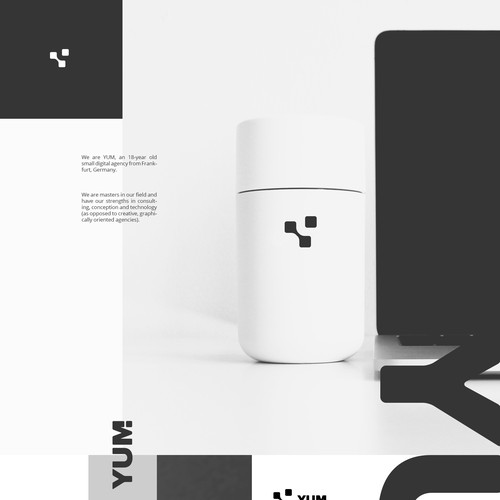 Digital logo with the title 'YUM logo '