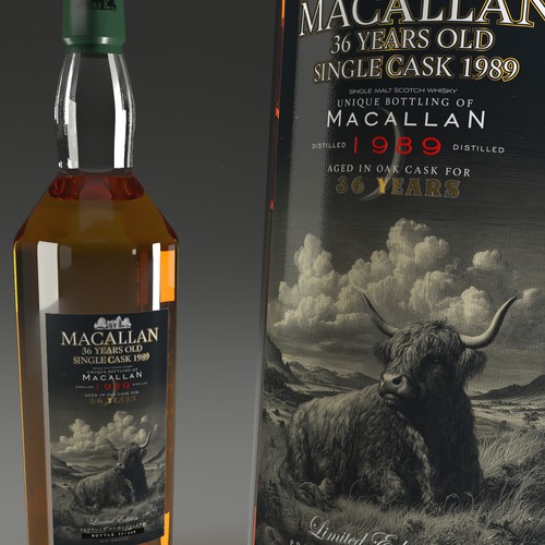 Whiskey label with the title 'Packaging design '