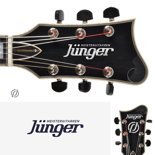 Typographic design with the title 'Jünger Meistergitarren'