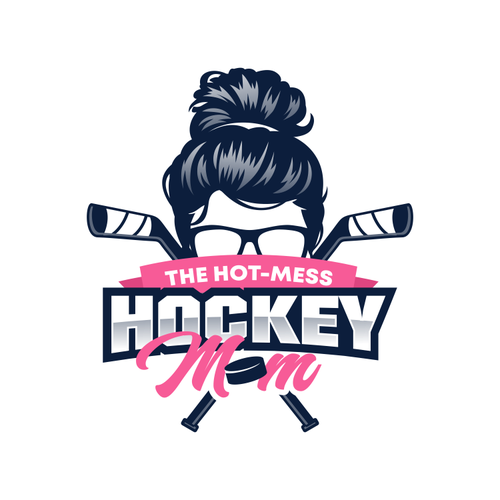 CorelDRAW design with the title 'the hot-mess Hockey Mom'