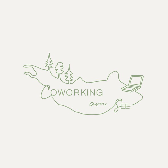 Coworking logo with the title 'Line art style logo design for a coworking space'