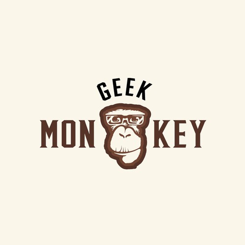 Geek logo with the title 'Logo Design Contest Geek Monkey'