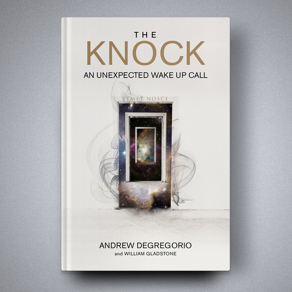 Universe design with the title 'Book cover for The Knock'