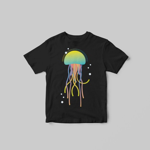 Sea creature design with the title 'T-shirt design'