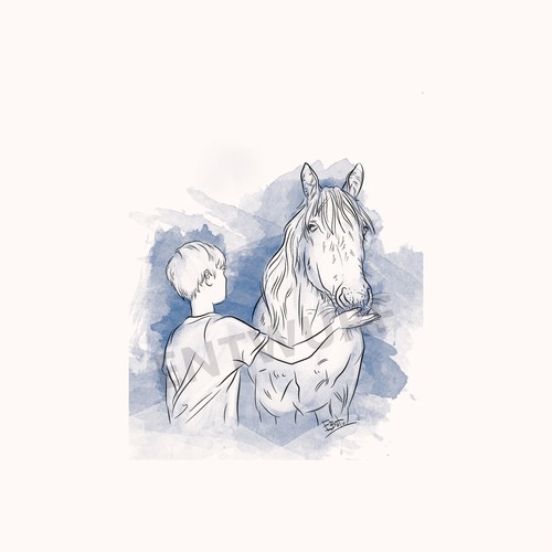 Horse artwork with the title 'Illustration for teaching book'