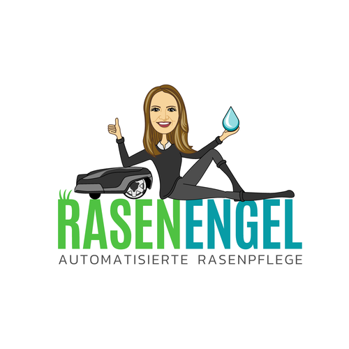 Robotics design with the title 'Logo for RasenEngel Lawn Care'