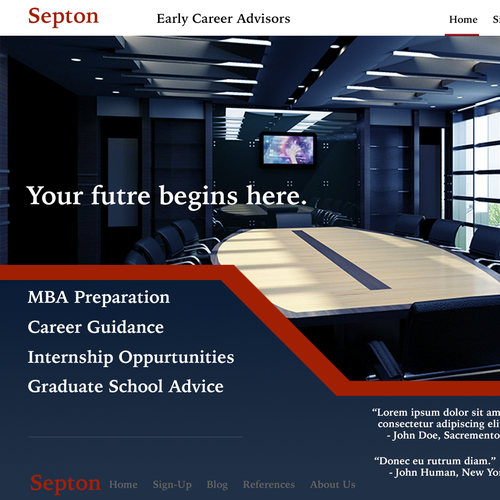 Conservative design with the title 'Clean and Slick Business Page'