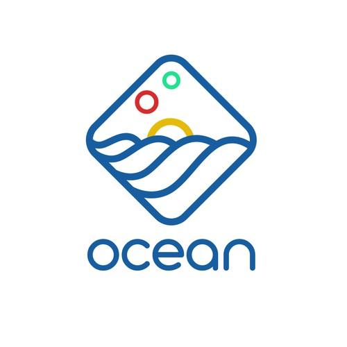 Ocean wave logo with the title 'Ocean'