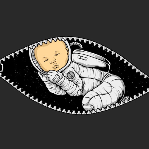 Astronaut t-shirt with the title 'Illustration baby astronaut'