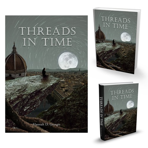 Digital art book cover with the title 'Threads In Time novel cover'
