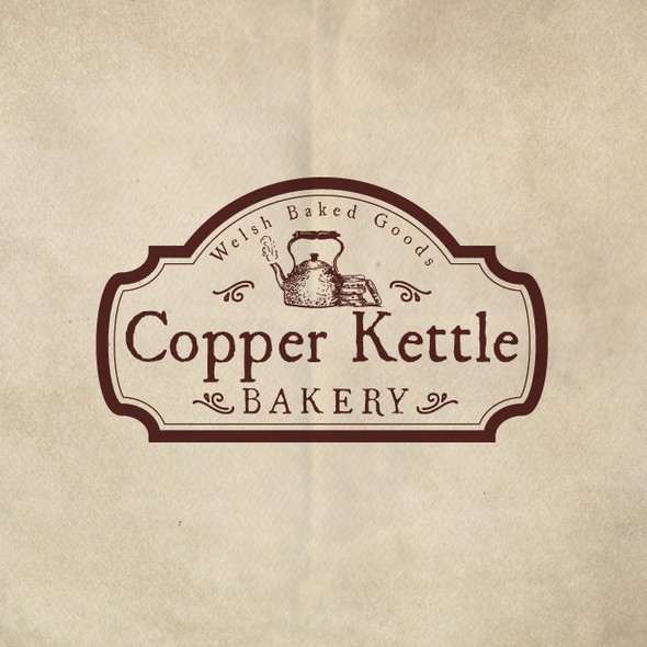 Retro logo with the title 'Logo for Copper Kettle Bakery'