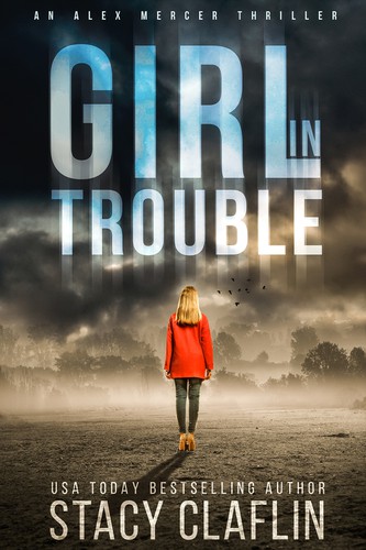 Thriller book cover with the title 'Girl in Trouble'