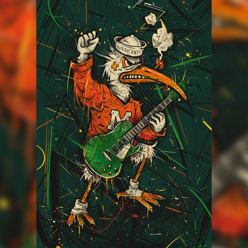 Heavy metal logo with the title 'Sebastian the Ibis – Grit Rock Edition'