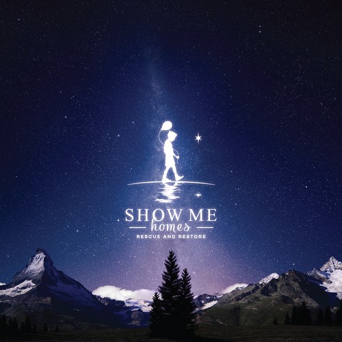 Balloon design with the title 'Dreamy logo for children's home'