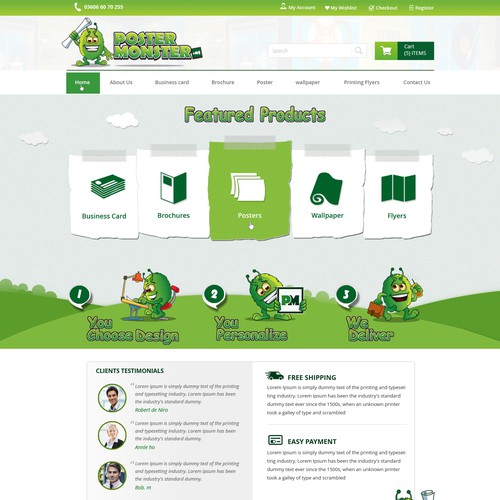 Print design with the title 'contest for printshop'