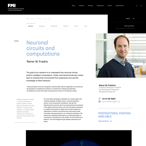 Medical website with the title 'FMI subpages'