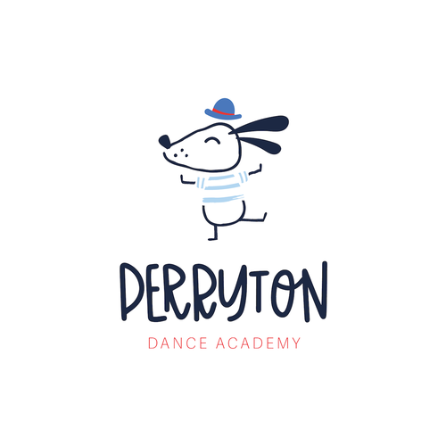 Dance school logo with the title 'Playful logo for children's dance school'