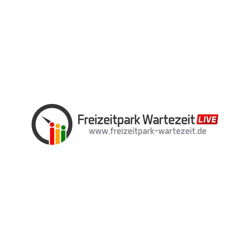 Digital art logo with the title 'Logotype Freizeitpark Wartezeit LIVE'