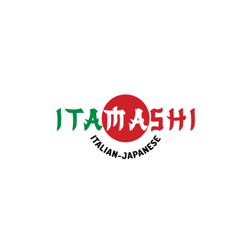 Italian cuisine logo with the title 'Wordmark logo for italian-japanese restaurant'