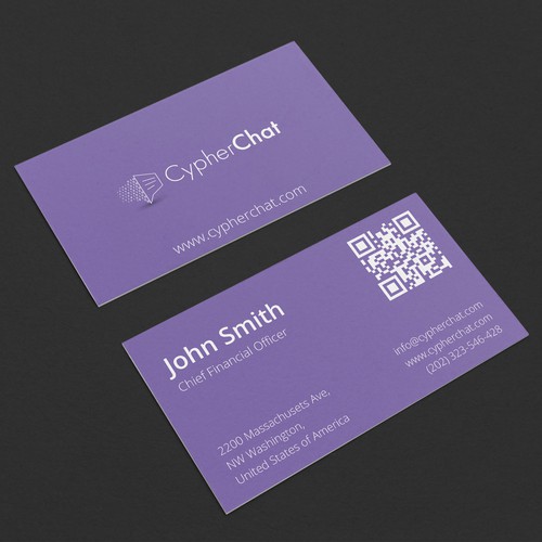 Secure design with the title 'Create a clever logo & business card for secure messaging app CypherChat'