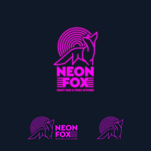 Neon logo with the title 'Logo for Neon Fox, Craft Bar & Pizza Kitchen'
