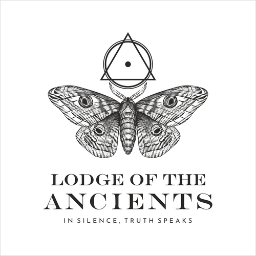 Hand-drawn design with the title 'Lodge of the Ancients logo design'
