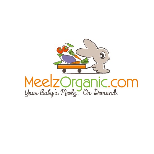Baby food logo with the title 'MeelzOrganic.com logo design'