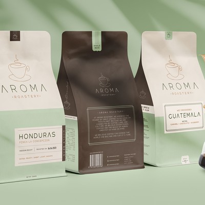 Aroma Roastery Coffee Packaging