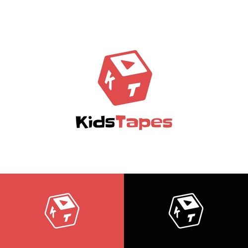 Cubic logo with the title 'Logo for a kids video-organizing app'