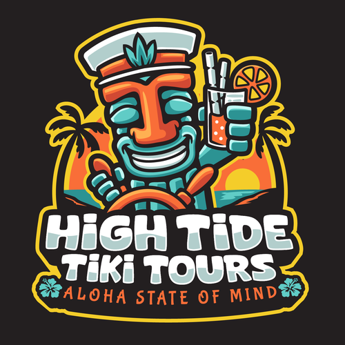 Boat logo with the title 'High Tide Tiki Tours logo'