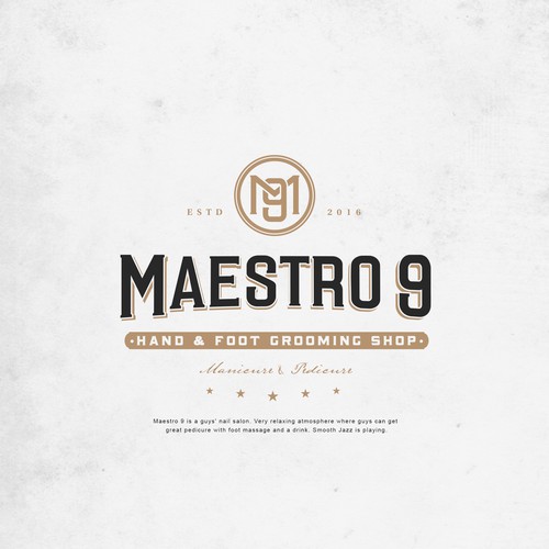 Pet grooming logo with the title 'Maestro 9 - Hand & Foot Grooming Shop'