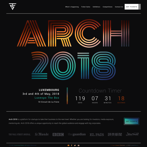 Event website with the title 'Tomorrow Street'