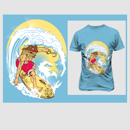 Pirate t-shirt with the title 'pirate surfing '