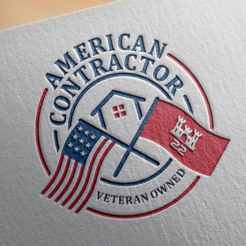 American logo with the title 'American Contractor Logo'