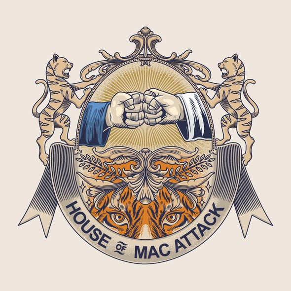 Heraldic design with the title 'House of Mack Attack - Crest Design'