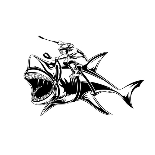 Shark design with the title 'Shark Jockey'