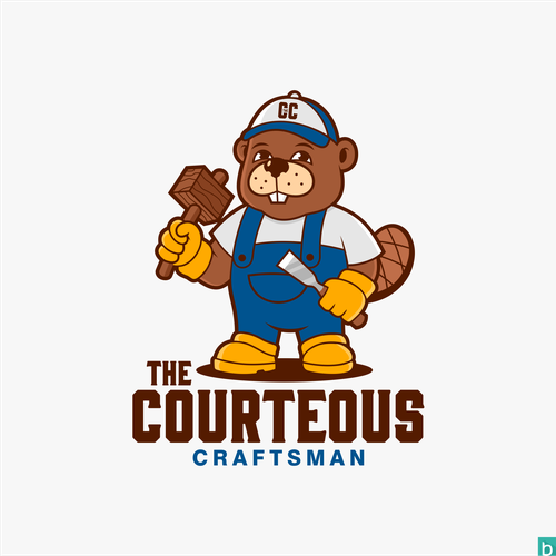 Home improvement logo with the title 'Craftsman mascot logo - The Courteous Craftsman'