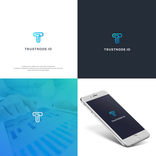 Vibrant logo with the title 'Trustnode Logo Design Proposal'