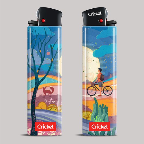 Surreal artwork with the title 'Lighter Design illustration for special editions'