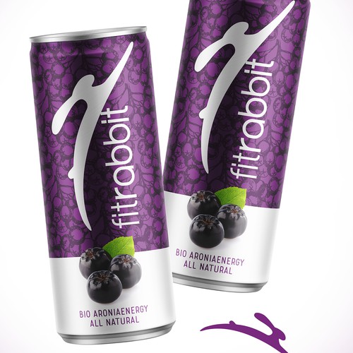 Energy drink packaging with the title 'Can Fitrabbit'
