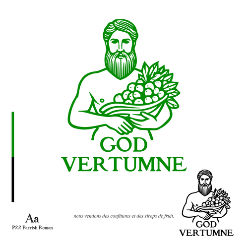 Roman design with the title 'God Vertumne'