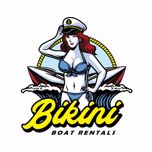 Sexy brand with the title 'Face of Bikini Boat Rentals'