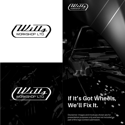 Garage logo with the title 'Logo concept (for sale)'