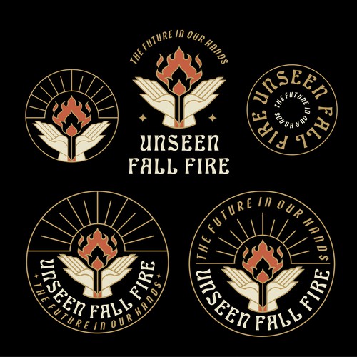 Circle brand with the title 'Unseen Fall Fire Event Logo'