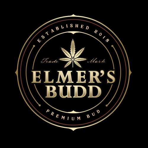 Marijuana leaf design with the title 'ELMER'S BUDD'